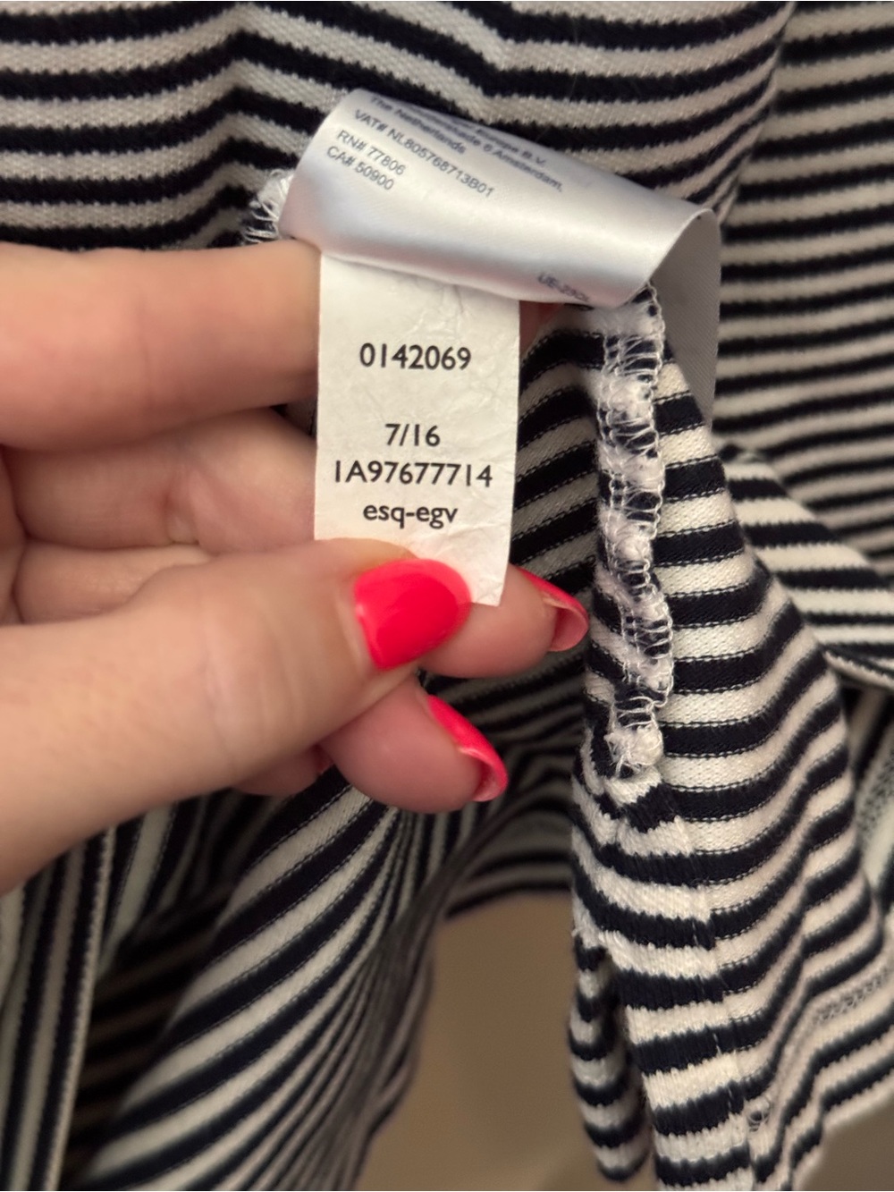 Tommy Hilfiger Women’s Striped Quarter Zip Polo Top Navy White 3/4 Sleeve Medium - Picture 10 of 11